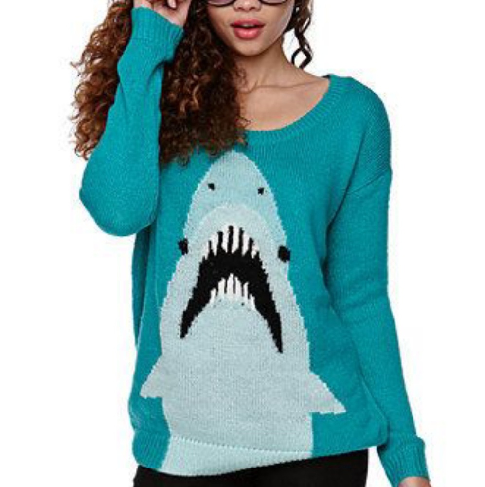LA Hearts ModCloth Shark Sweater - Pacsun